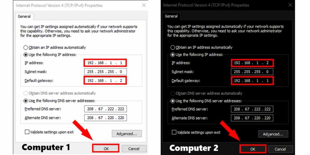 نحوه شبکه کردن دو کامپیوتر با کابل LAN