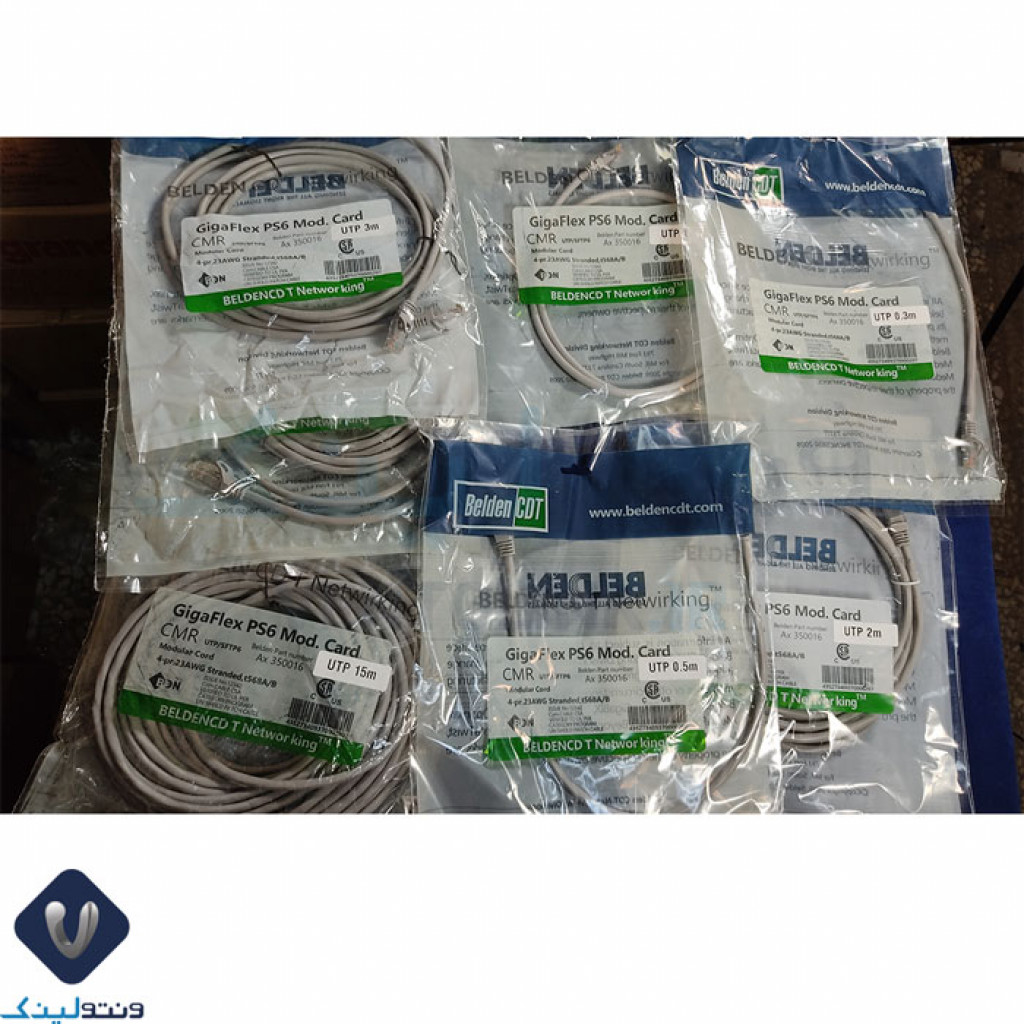 پچ-کورد-شبکه-بلدن-Cat6-UTP-روکش-PVC-طوسی-10-متری