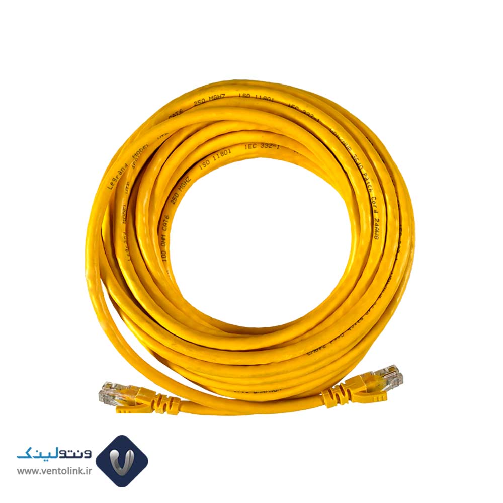 قیمت پچ کورد لگراند 10 متری Cat6 UTP زرد PVC | ونتولینک