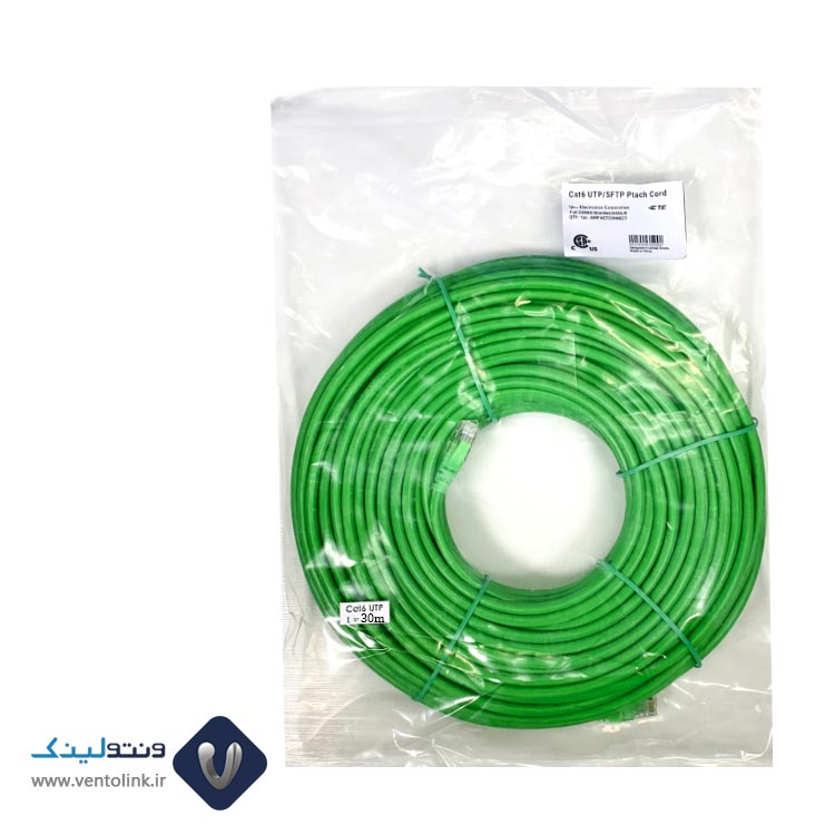 پچ کورد امپ (کابل لن) Cat6 UTP با متراژ 30 متری (در 8 رنگ)