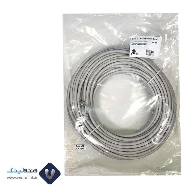 قیمت و خرید پچ کورد امپ (کابل لن) Cat6 UTP با متراژ 30 متری (در 8 رنگ)