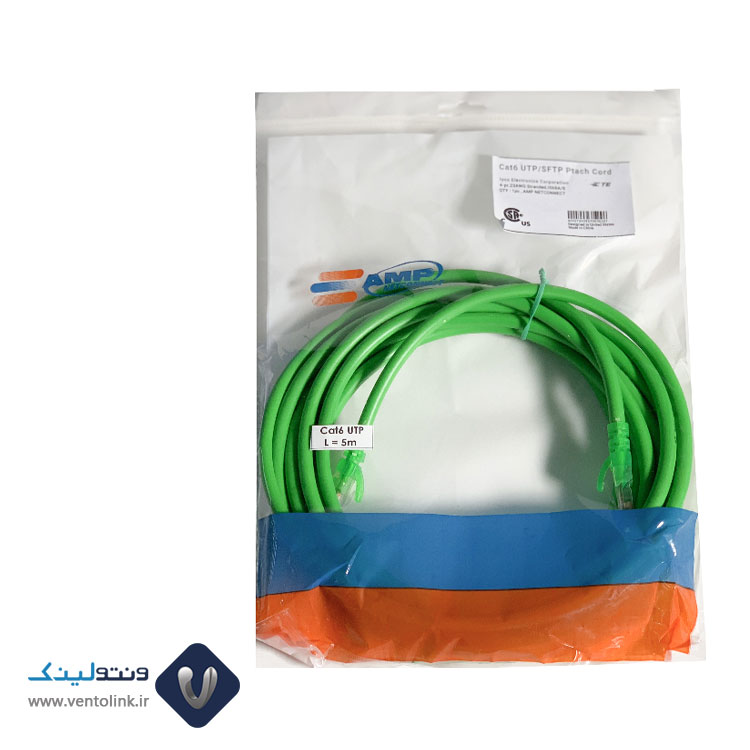 خرید پچ کورد امپ (کابل لن) Cat6 UTP با متراژ 5 متری (در 8 رنگ)