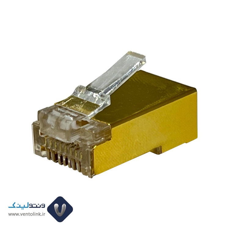 سوکت شبکه طلایی ونتولینک cat6 SFTP بسته 100 عددی میان گذر