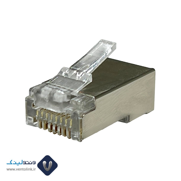 سوکت شبکه نقره‌ای ونتولینک cat6 SFTP بسته 100 عددی میان گذر